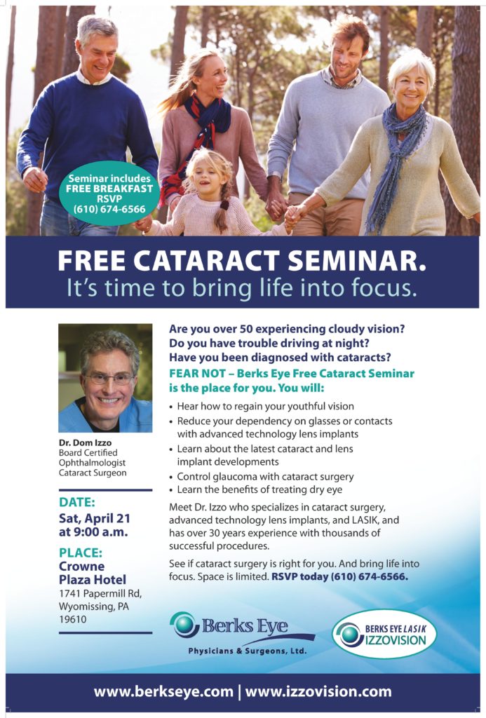 Free Cataract Seminar & April 21
